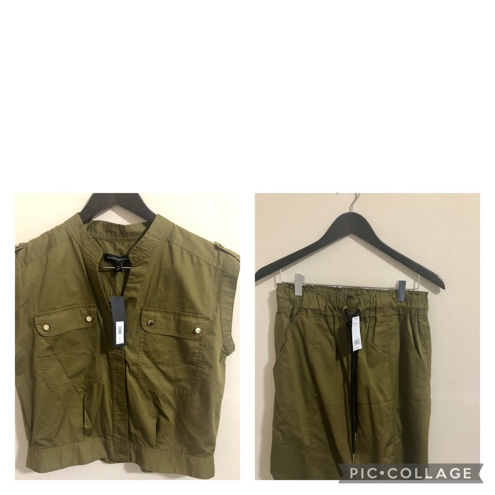 NWT Banana Republic safari skirt set